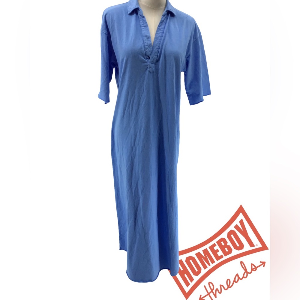 Frank & Eileen Blue Maxi Shirt Dress